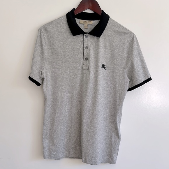 Burberry Other - Like New Burberry London Gray and Black Cotton Stretch Polo Shirt Medium Size